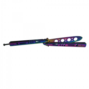 Briceag fluture de antrenament IdeallStore®, otel inoxidabil, Rainbow Training, multicolor, 21.5 cm [4]