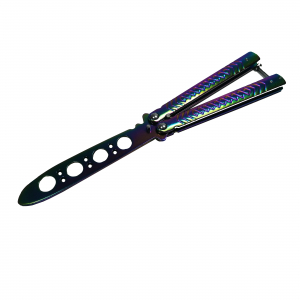 Briceaguri fluture & antrenament - Briceag de antrenament IdeallStore®, otel inoxidabil, Rainbow Scales, multicolor, 21.5 cm