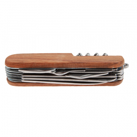 Briceag de buzunar multifunctional IdeallStore® din otel inoxidabil si maner de lemn, 14 functii [3]