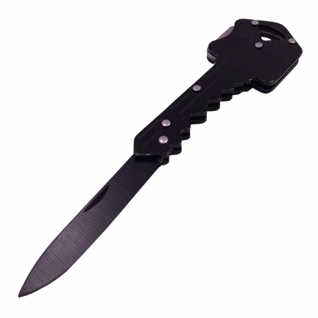 Briceag de buzunar tip cheie IdeallStore®, Key Blade, otel inoxidabil, 10 cm, negru [2]