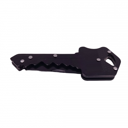 Briceag de buzunar tip cheie IdeallStore®, Key Blade, otel inoxidabil, 10 cm, negru [6]