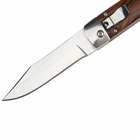 Briceag de vanatoare automat IdeallStore®, Cardinal Blade, otel inoxidabil, 21 cm, maro, husa inclusa [1]