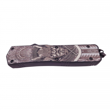 Briceag de vanatoare automat IdeallStore®, Chinese Hannya, 22 cm, negru, husa inclusa [6]