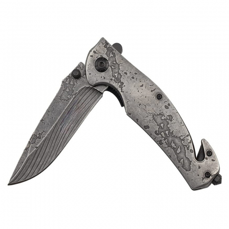 Briceag de vanatoare full metalic IdeallStore®, Future Adventure, otel inoxidabil, 21 cm, argintiu [1]