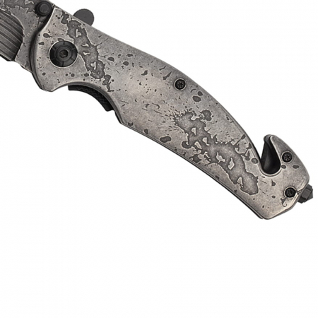 Briceag de vanatoare full metalic IdeallStore®, Future Adventure, otel inoxidabil, 21 cm, argintiu [3]