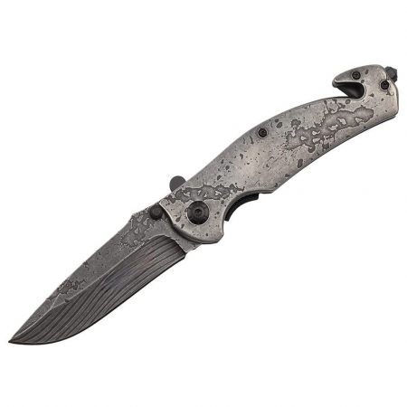 SPORT & TIMP LIBER - Briceag de vanatoare full metalic IdeallStore®, Future Adventure, otel inoxidabil, 21 cm, argintiu