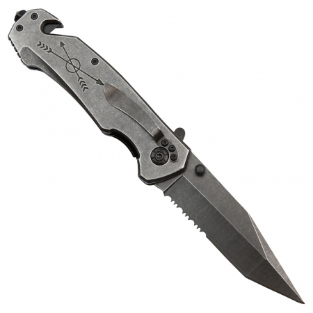 Briceag de vanatoare full metalic  IdeallStore®, Future Adventure, otel inoxidabil, 23 cm, argintiu [4]