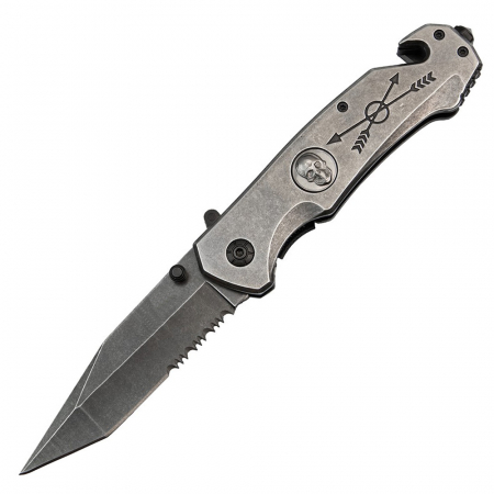 Briceag de vanatoare full metalic  IdeallStore®, Future Adventure, otel inoxidabil, 23 cm, argintiu [0]