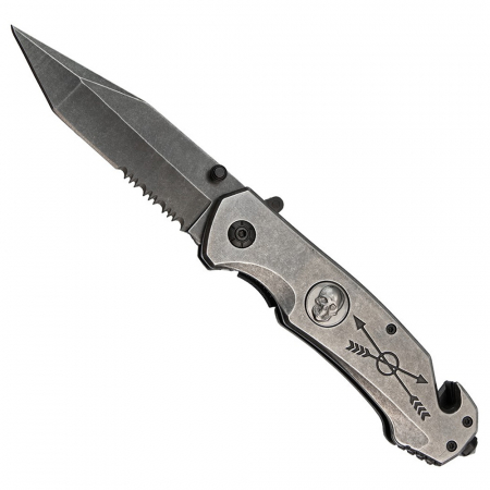 Briceag de vanatoare full metalic  IdeallStore®, Future Adventure, otel inoxidabil, 23 cm, argintiu [2]