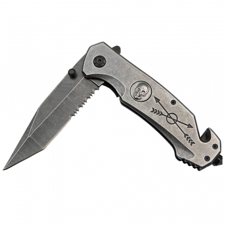 Briceag de vanatoare full metalic  IdeallStore®, Future Adventure, otel inoxidabil, 23 cm, argintiu [6]