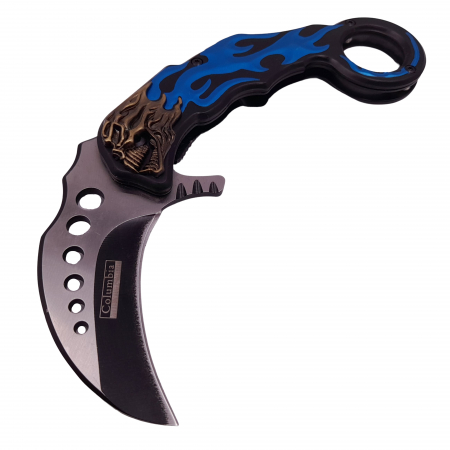 Briceag de vanatoare IdeallStore®, Blue Hell Rider, model karambit, 17 cm, albastru [1]