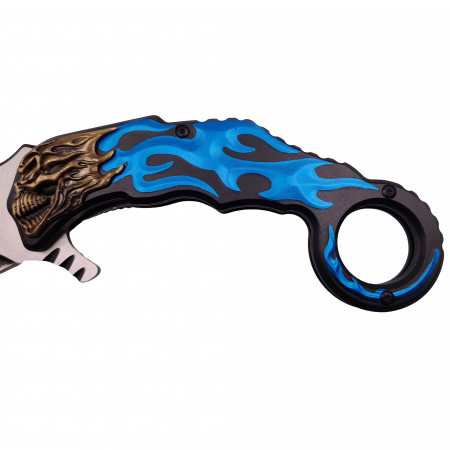Briceag de vanatoare IdeallStore®, Blue Hell Rider, model karambit, 17 cm, albastru [2]