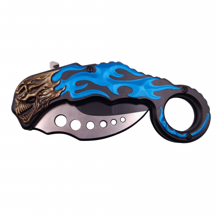 Briceag de vanatoare IdeallStore®, Blue Hell Rider, model karambit, 17 cm, albastru [4]