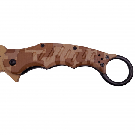Briceag de vanatoare IdeallStore®, Desert Camo, model karambit, 20 cm, bej [2]