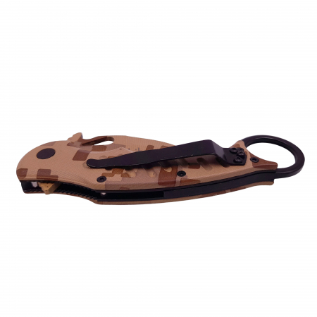 Briceag de vanatoare IdeallStore®, Desert Camo, model karambit, 20 cm, bej [4]