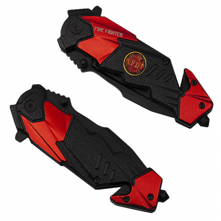 Briceag de vanatoare IdeallStore®, Fire Fighter, 21 cm, otel inoxidabil, negru, husa inclusa [7]
