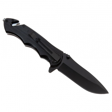 Briceag de vanatoare IdeallStore®, Firefighter Department, 21 cm, otel inoxidabil, negru, husa inclusa [4]