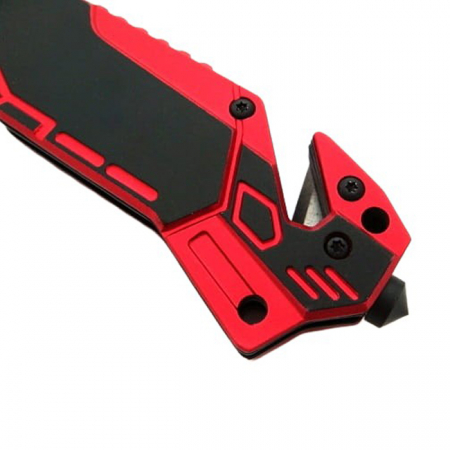 Briceag de vanatoare IdeallStore®, Firefighter Rescue, 23 cm, otel inoxidabil, rosu, husa inclusa [6]