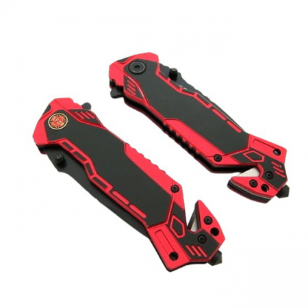 Briceag de vanatoare IdeallStore®, Firefighter Rescue, 23 cm, otel inoxidabil, rosu, husa inclusa [9]
