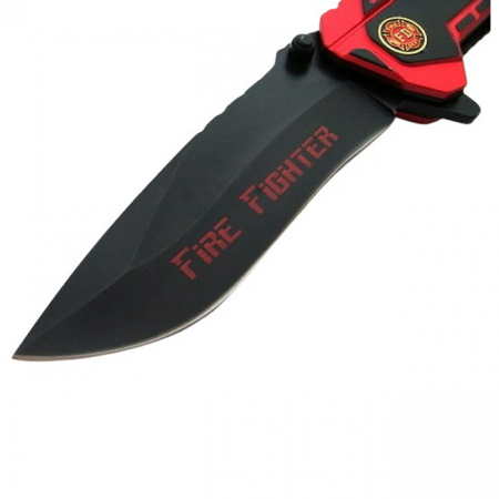 Briceag de vanatoare IdeallStore®, Firefighter Rescue, 23 cm, otel inoxidabil, rosu, husa inclusa [3]