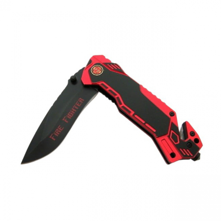 Briceag de vanatoare IdeallStore®, Firefighter Rescue, 23 cm, otel inoxidabil, rosu, husa inclusa [7]
