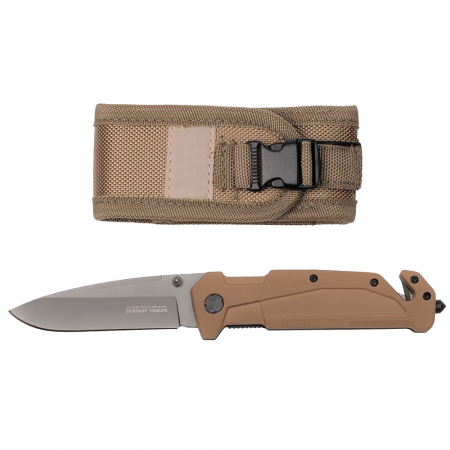 SPORT & TIMP LIBER - Briceag de vanatoare IdeallStore®, General Assault, otel inoxidabil, 21.5 cm, bej, teaca inclusa
