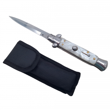 Bricege - Briceag de vanatoare IdeallStore®, Italian Spirit, otel inoxidabil, 22.5 cm, argintiu, husa inclusa