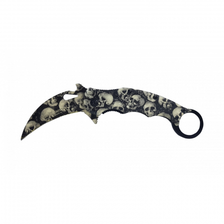 Bricege - Briceag de vanatoare IdeallStore, karambit, Skull-Trooper, 20 cm, negru
