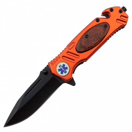 Briceag de vanatoare IdeallStore®, Medical Rescue, 20.5 cm, otel inoxidabil, portocaliu [0]