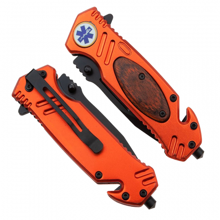 Briceag de vanatoare IdeallStore®, Medical Rescue, 20.5 cm, otel inoxidabil, portocaliu [7]