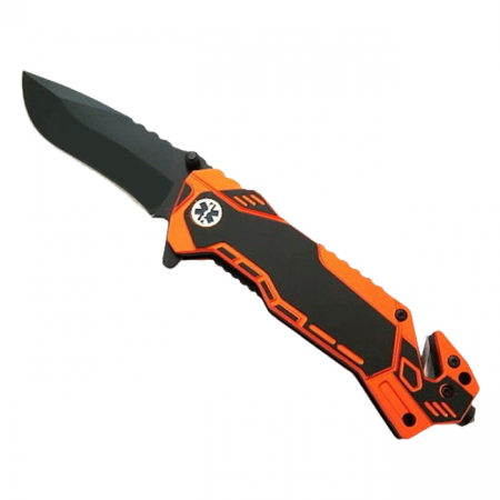 Briceag de vanatoare IdeallStore®, Medical Rescue, 20 cm, otel inoxidabil, negru, husa inclusa [5]