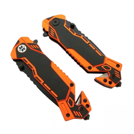 Briceag de vanatoare IdeallStore®, Medical Rescue, 20 cm, otel inoxidabil, negru, husa inclusa [8]