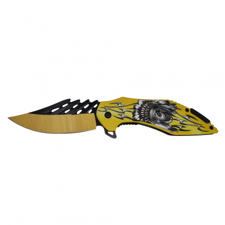 SPORT & TIMP LIBER - Briceag de vanatoare IdeallStore®, Past Shaman, otel inoxidabil, 21 cm, galben