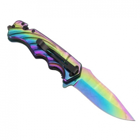 Briceag de vanatoare IdeallStore®, Rainbow Madness, otel inoxidabil, 21.5 cm, multicolor [5]