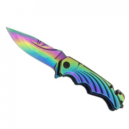 Briceag de vanatoare IdeallStore®, Rainbow Madness, otel inoxidabil, 21.5 cm, multicolor [2]