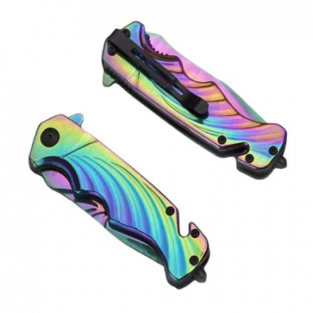 Briceag de vanatoare IdeallStore®, Rainbow Madness, otel inoxidabil, 21.5 cm, multicolor [6]