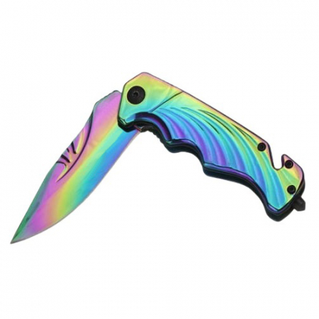 Briceag de vanatoare IdeallStore®, Rainbow Madness, otel inoxidabil, 21.5 cm, multicolor [4]