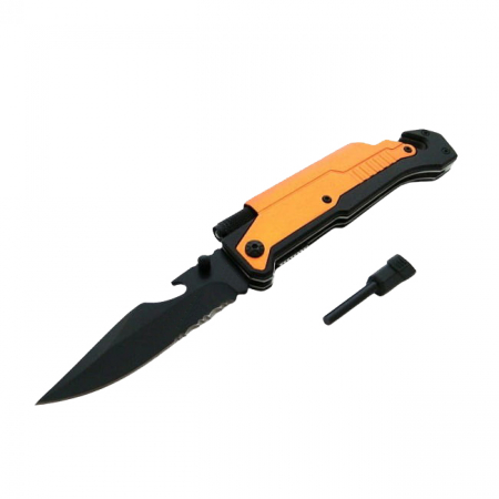 Bricege - Briceag de vanatoare IdeallStore®, Robo Blade, otel inoxidabil, 22 cm, portocaliu