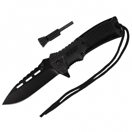 Bricege - Briceag de vanatoare IdeallStore®, Silent Future, otel inoxidabil, 21 cm, negru