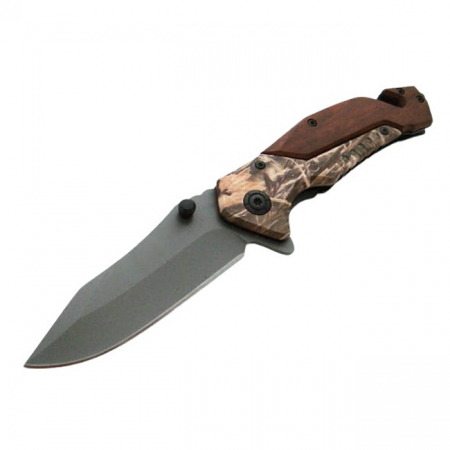 Bricege - Briceag de vanatoare IdeallStore®, Super Adventure, otel inoxidabil, 20 cm, maro