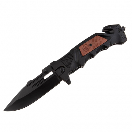 Bricege - Briceag de vanatoare IdeallStore®, True Blade, otel inoxidabil, 23 cm, negru