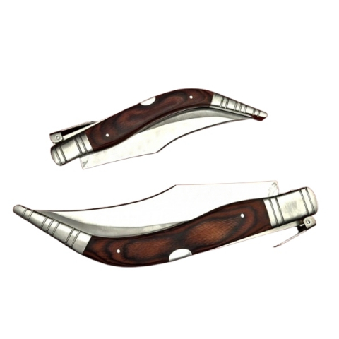 Set briceag de vanatoare 38 cm si briceag 50 cm, lamă oțel inoxidabil, cricket, maro [2]