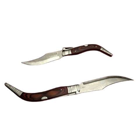Set briceag de vanatoare 38 cm si briceag 50 cm, lamă oțel inoxidabil, cricket, maro [1]