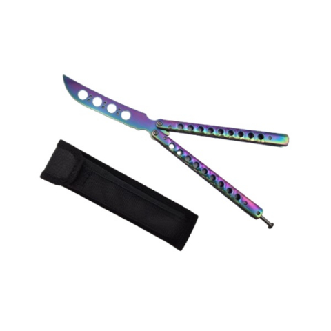 Briceaguri fluture & antrenament - Briceag fluture, Butterfly Rainbow, pentru antrenament, 27.5 cm