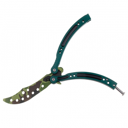 Briceaguri fluture & antrenament - Briceag fluture de antrenament IdeallStore®, Military Chief, otel inoxidabil, 24 cm, verde, husa inclusa