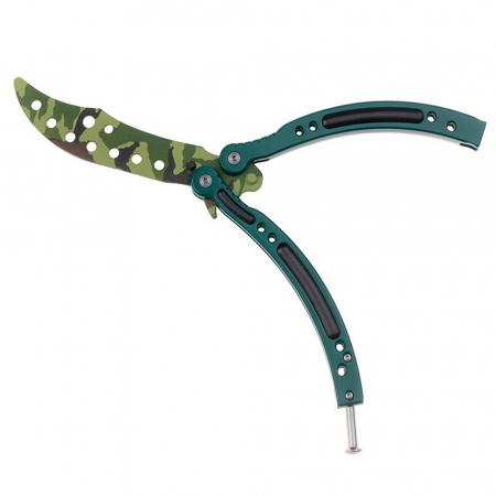 Briceag fluture de antrenament IdeallStore®, Military Chief, otel inoxidabil, 24 cm, verde, husa inclusa [3]