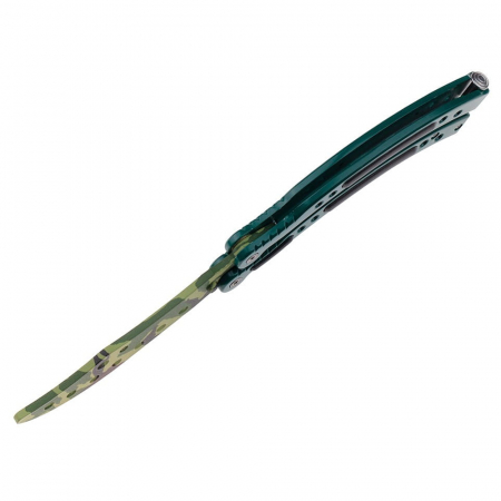 Briceag fluture de antrenament IdeallStore®, Military Chief, otel inoxidabil, 24 cm, verde, husa inclusa [4]