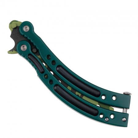 Briceag fluture de antrenament IdeallStore®, Military Chief, otel inoxidabil, 24 cm, verde, husa inclusa [5]