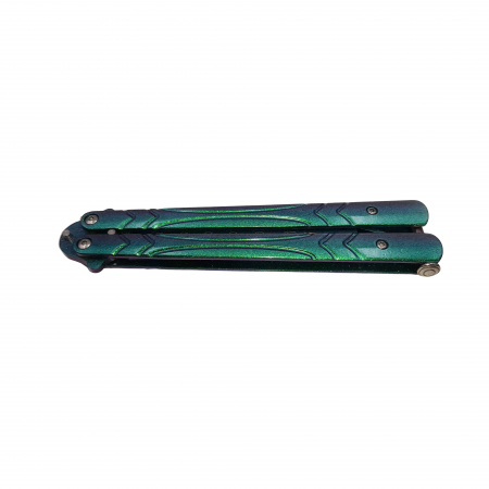 Briceag fluture de antrenament IdeallStore®, Missle Launch, otel inoxidabil, 24.5 cm, verde [5]