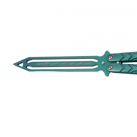Briceag fluture de antrenament IdeallStore®, Missle Launch, otel inoxidabil, 24.5 cm, verde [4]